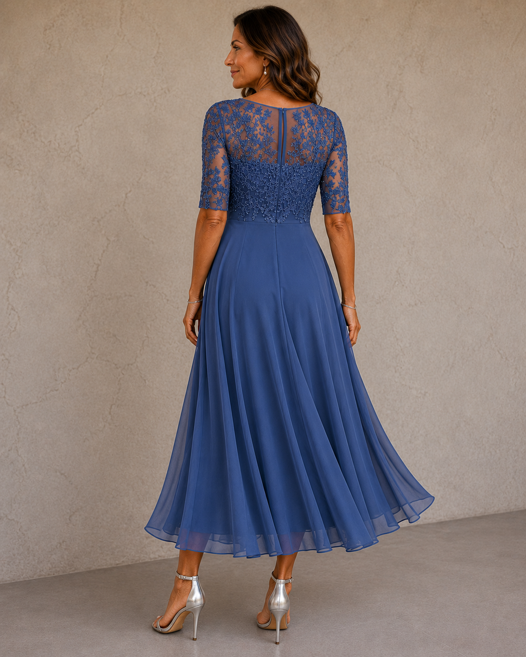 Abella | Lace Chiffon Dress