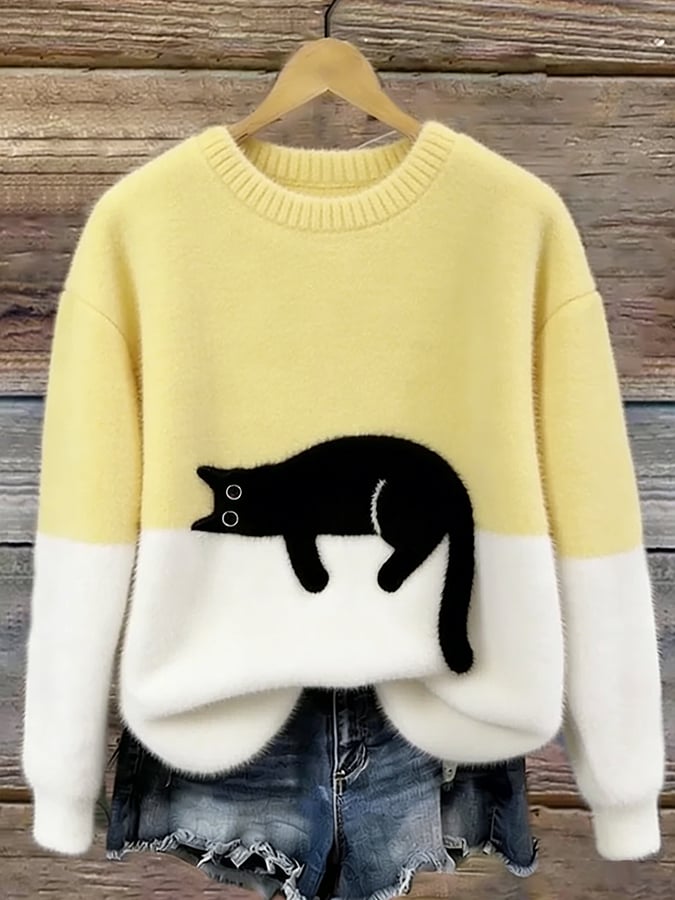 SALLY | CAT PRINT JUMPER