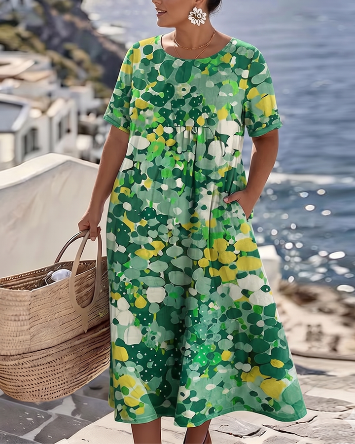 Elegant Floral Summer Midi Dress - lifestyle
