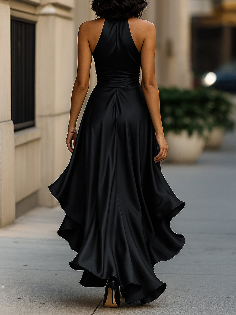 EMELIE | HALTER RUFFLE GOWN