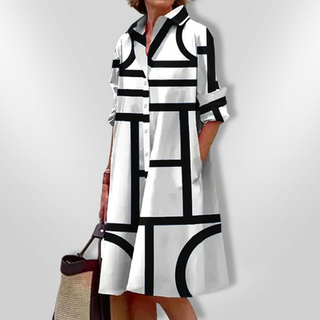 AURORA | BUTTON MIDI DRESS FOR WOMEN