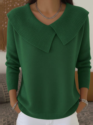 SUNNORA | FOLD-OVER COLLAR SWEATER