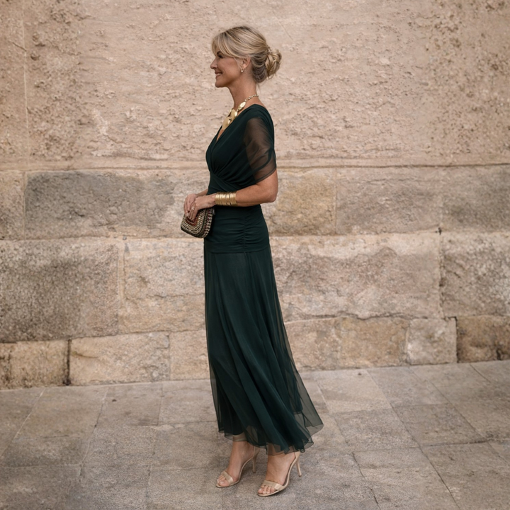 Lydia Off Shoulder Maxi Dress Side View