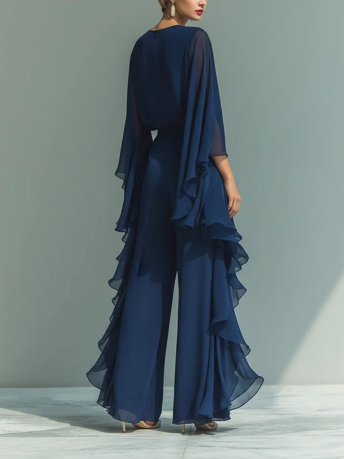 Aurora elegant chiffon set with ruffles