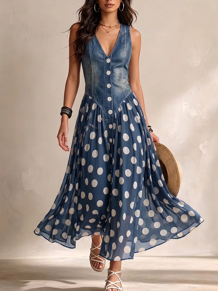 ADELINE | LONG DRESS WITH DOTS