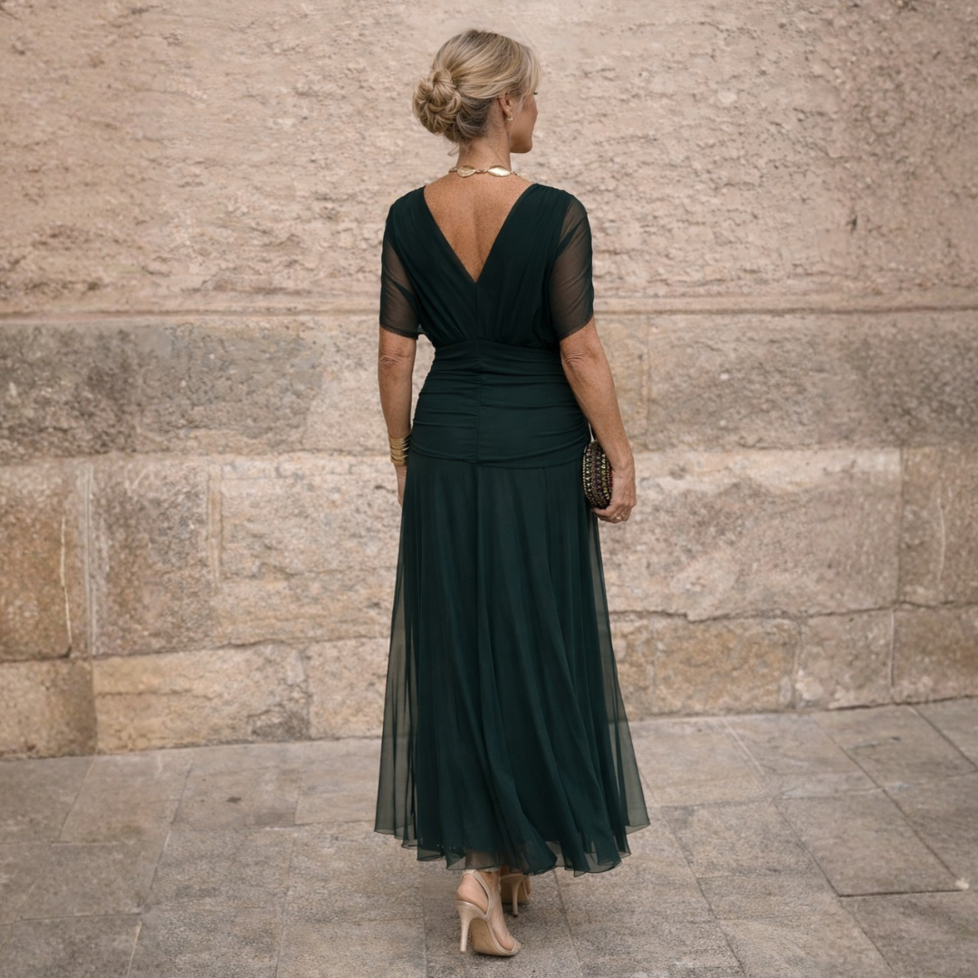 Lydia Off Shoulder Maxi Dress Close Up