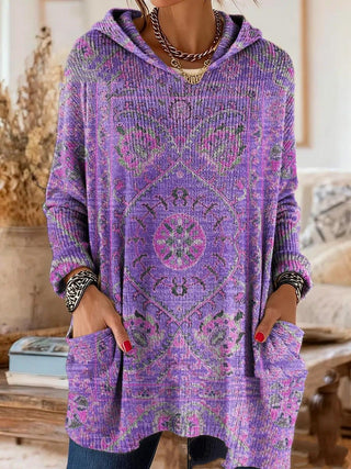 ALICIA | RETRO PRINT HOODED TUNIC