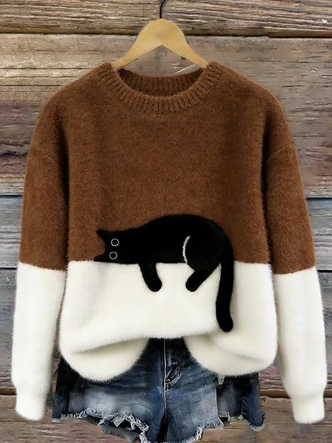 SALLY | CAT PRINT JUMPER