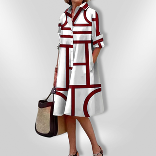 AURORA | BUTTON MIDI DRESS FOR WOMEN