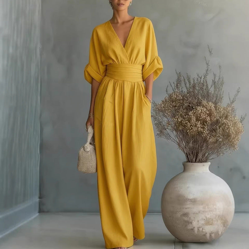 Willa V-Neck Wide-Leg Jumpsuit