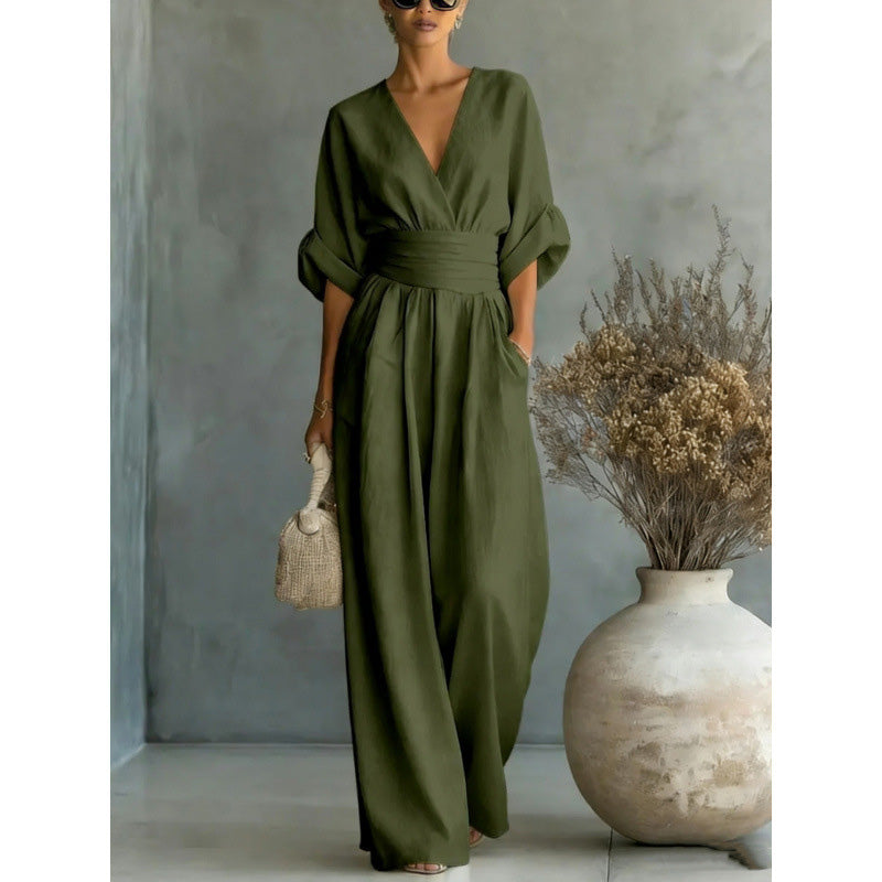 Willa V-Neck Wide-Leg Jumpsuit