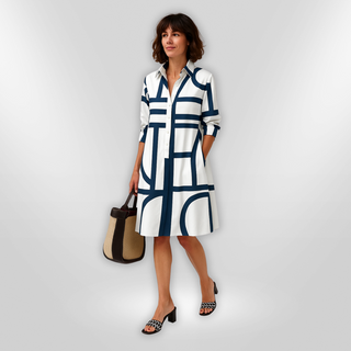 AURORA | BUTTON MIDI DRESS FOR WOMEN