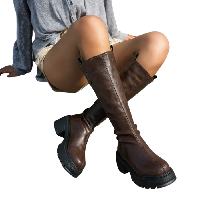 BRITTA | PLATFORM KNEE HIGH BOOTS