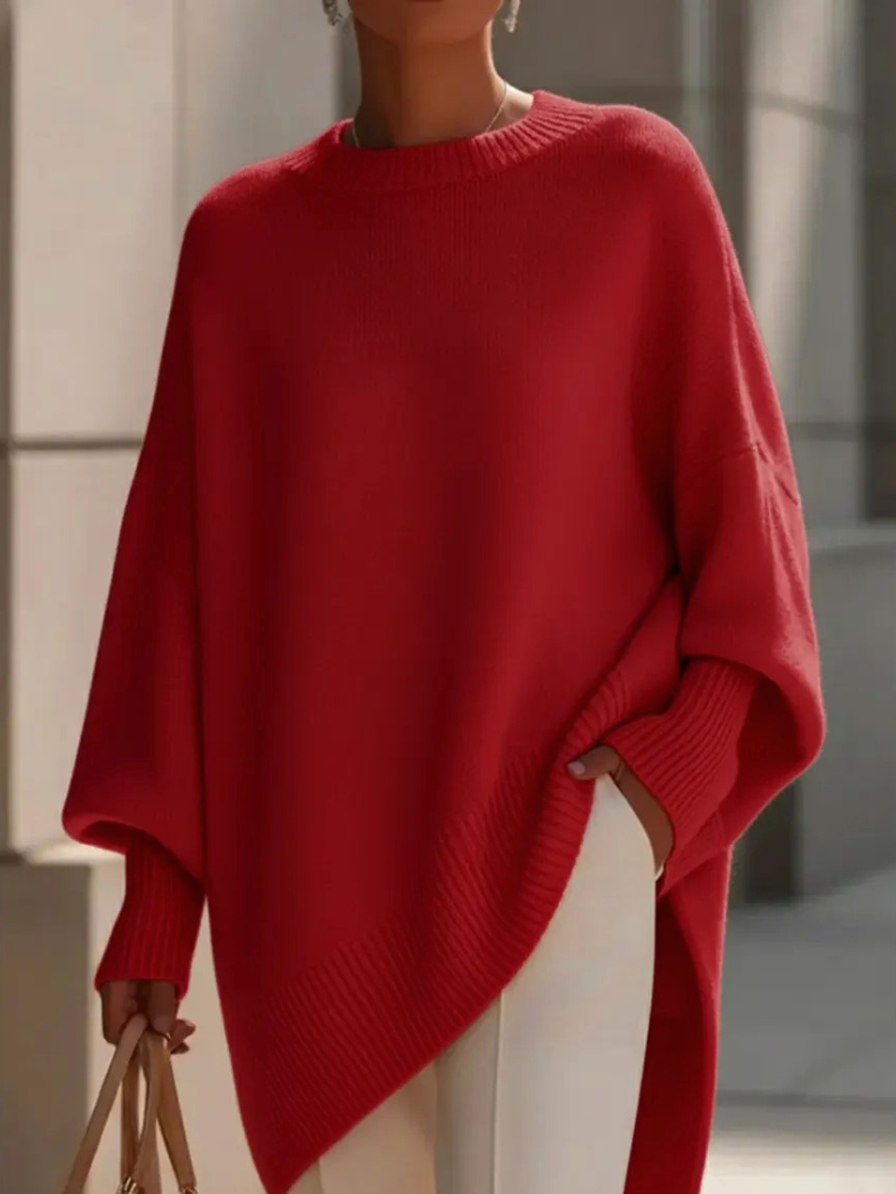 JENNIFER | OVERSIZED DRAPED WIDE-NECK SWEATER