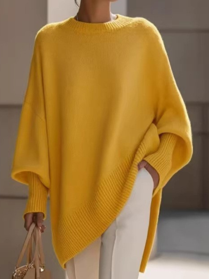 JENNIFER | OVERSIZED DRAPED WIDE-NECK SWEATER