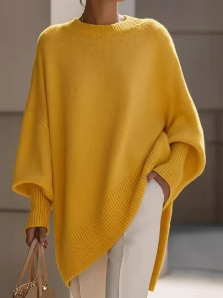 JENNIFER | OVERSIZED DRAPED WIDE-NECK SWEATER