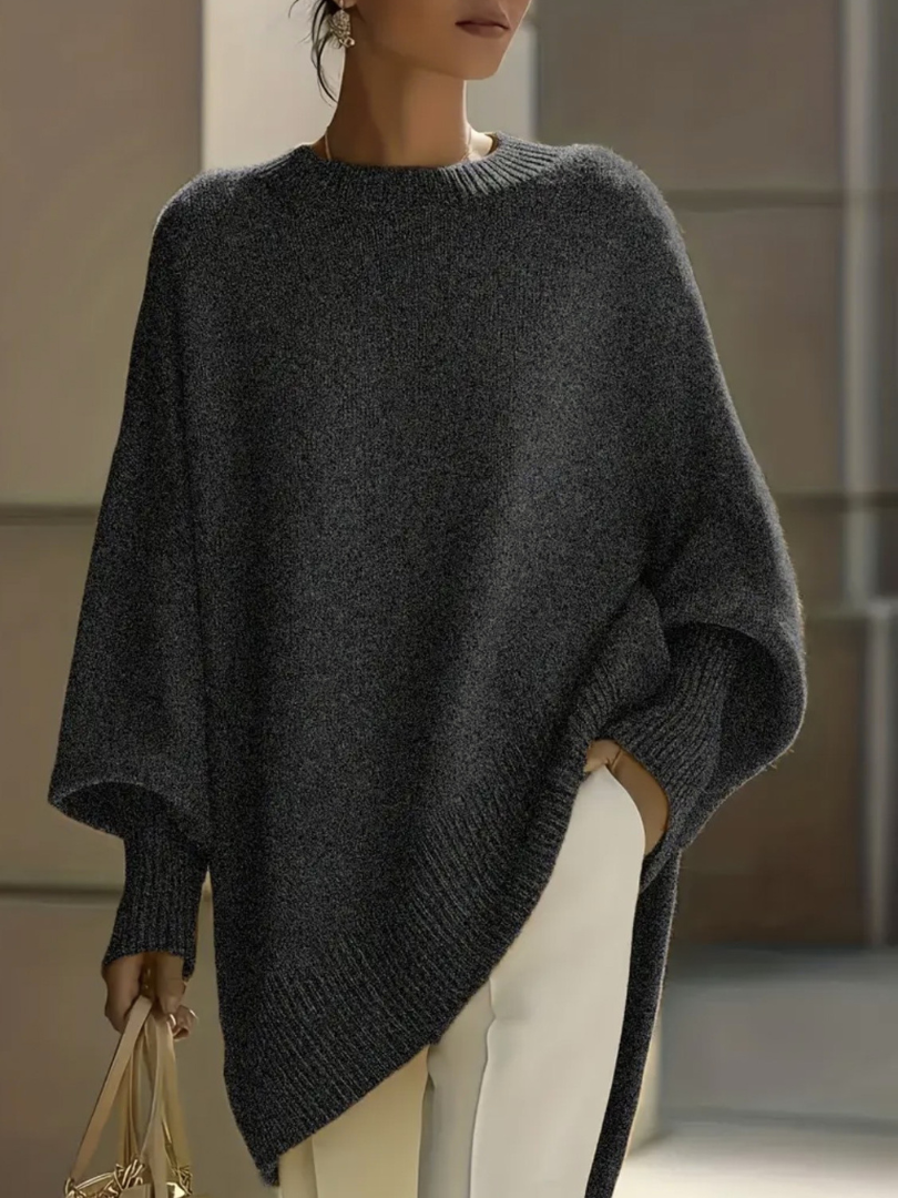 JENNIFER | OVERSIZED DRAPED WIDE-NECK SWEATER