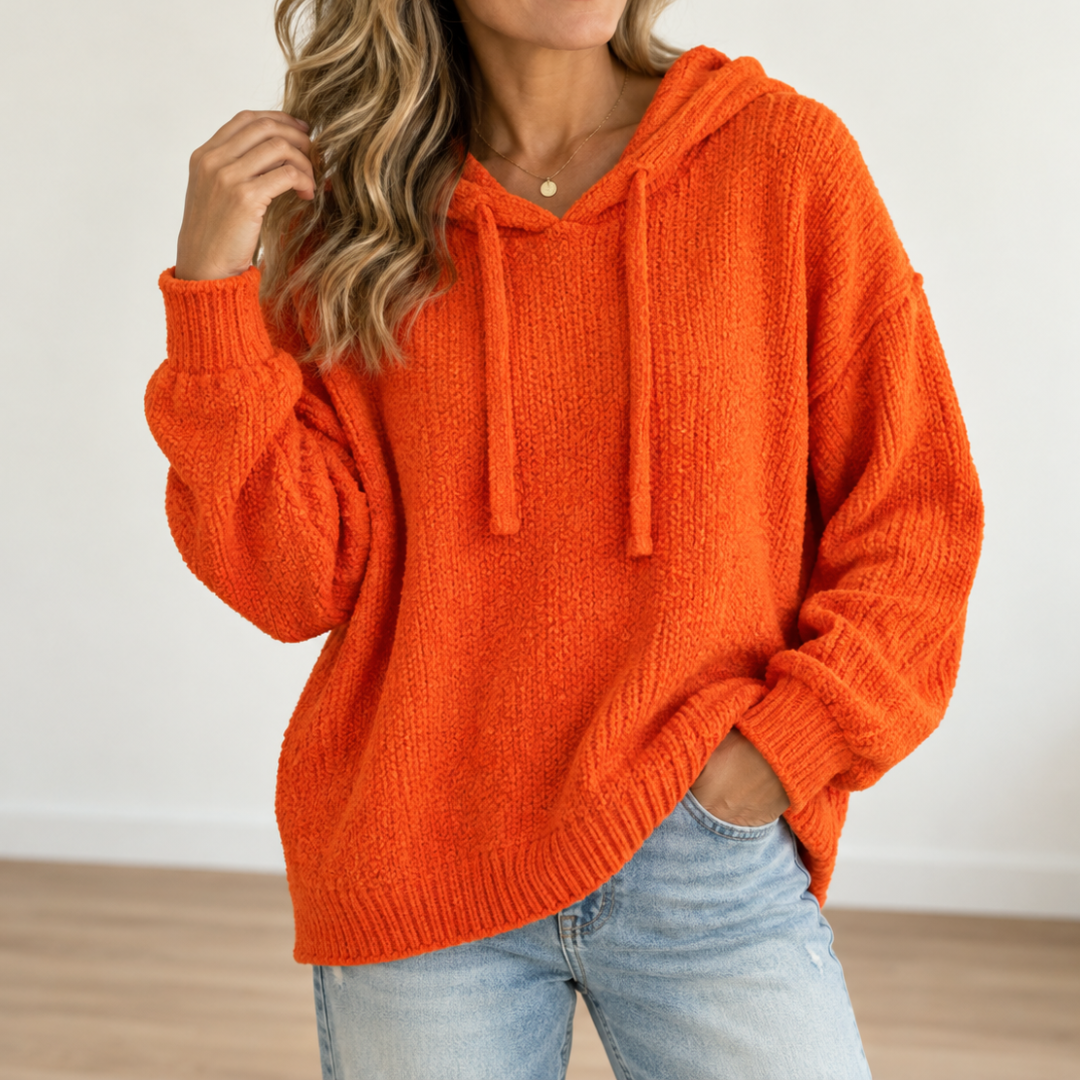 KITSIE | HOODED KNIT SWEATER