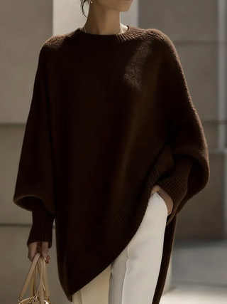 JENNIFER | OVERSIZED DRAPED WIDE-NECK SWEATER