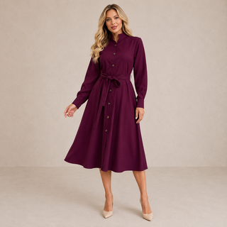 AURORA | BUTTON MIDI DRESS FOR WOMEN
