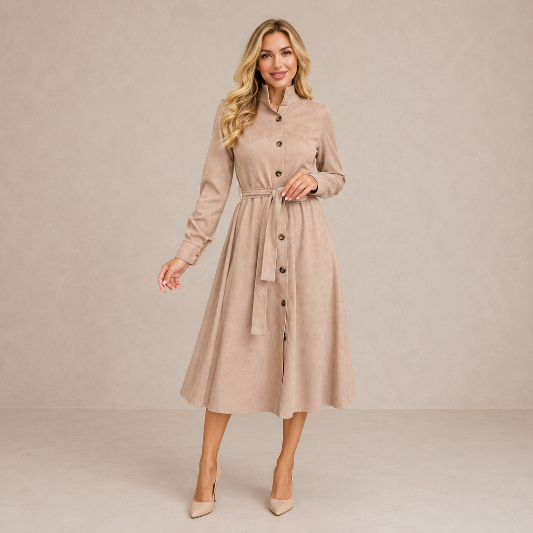 AURORA | BUTTON MIDI DRESS FOR WOMEN