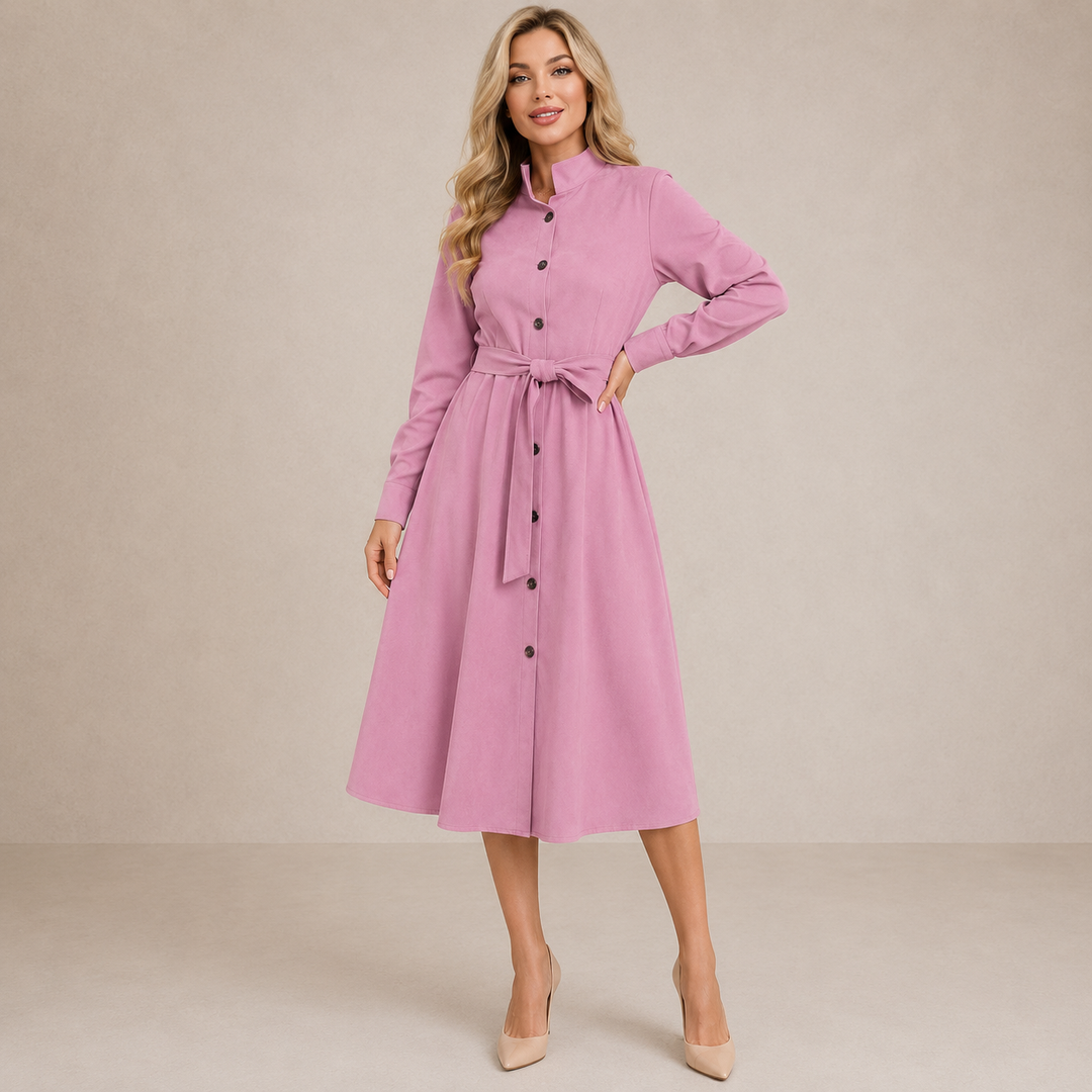 AURORA | BUTTON MIDI DRESS FOR WOMEN