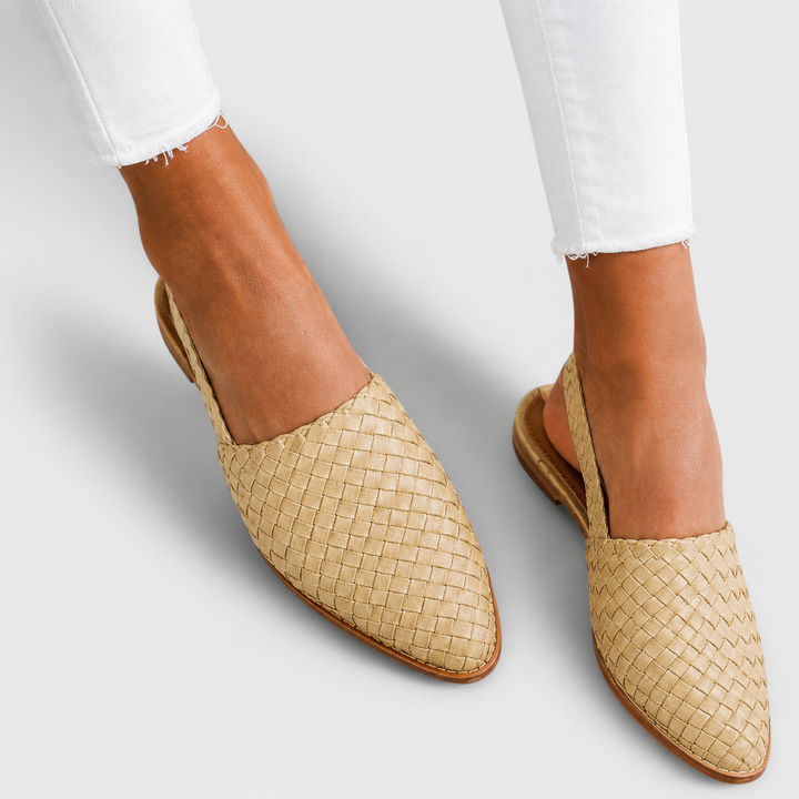 Simone | Woven Loafers with Back Strap