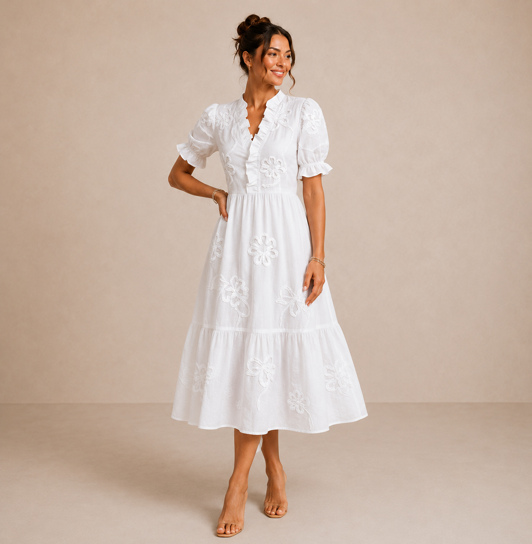 ELISA | FLORAL MIDI DRESS FOR WOMEN