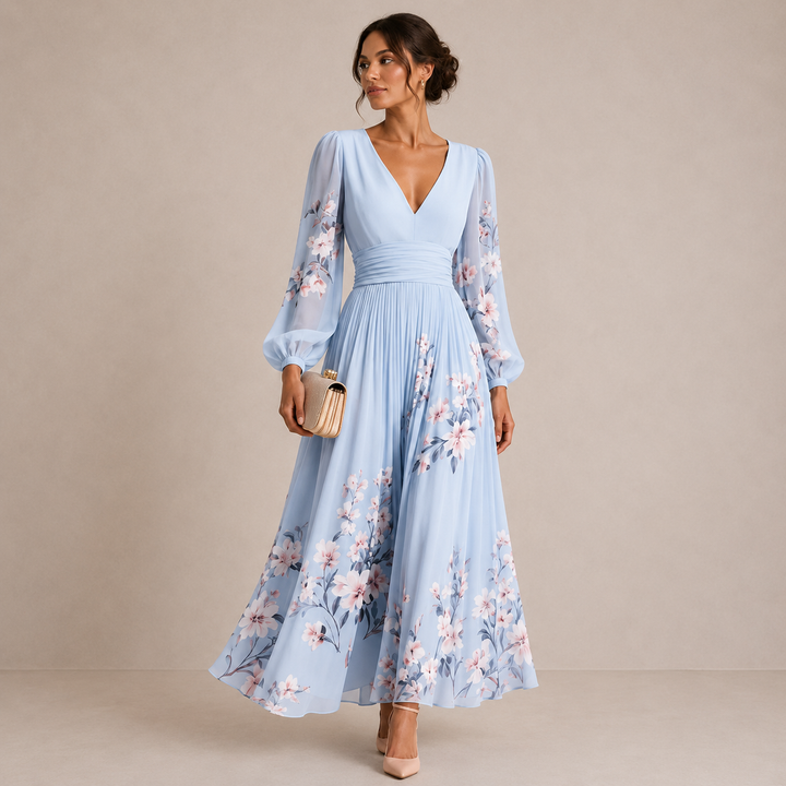 NIRENA | FLORAL MIDI DRESS FOR WOMEN
