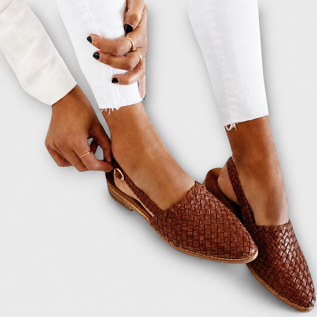 Simone | Woven Loafers with Back Strap