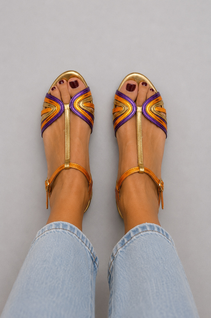 Viviana | Colorful Flat Sandals