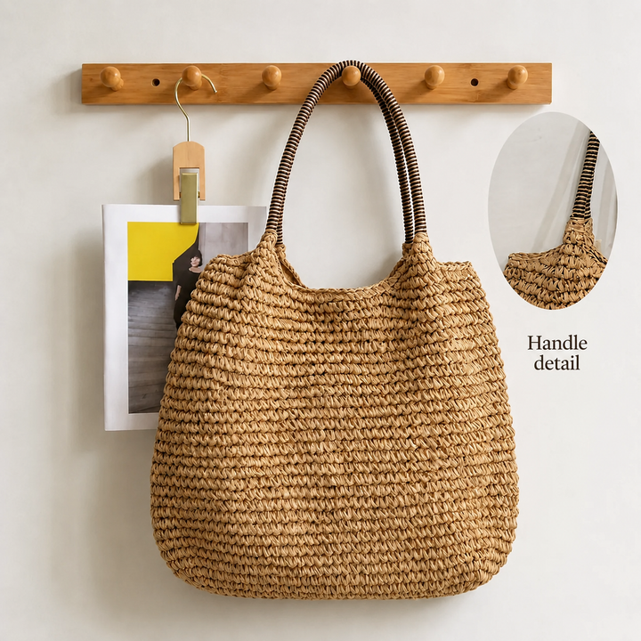 MELISSA | LIGHT CAMEL WOVEN CROSSBODY BAG