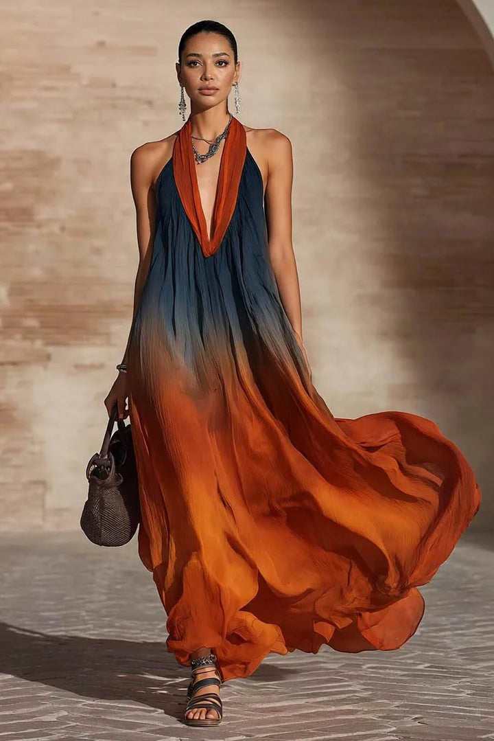 Paula Ombre Halter Maxi Dress - Lifestyle