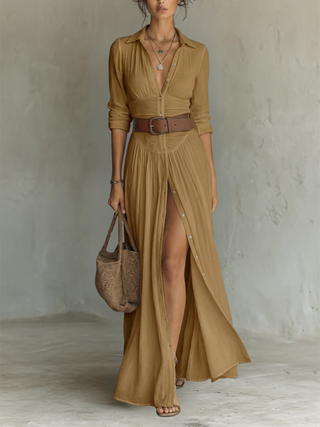 Olivia | Pleated Maxi Dress