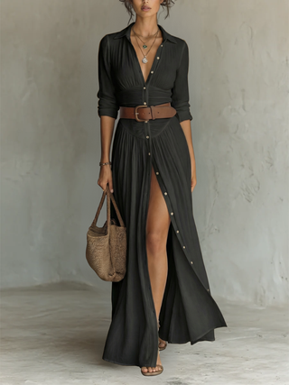 Olivia | Pleated Maxi Dress