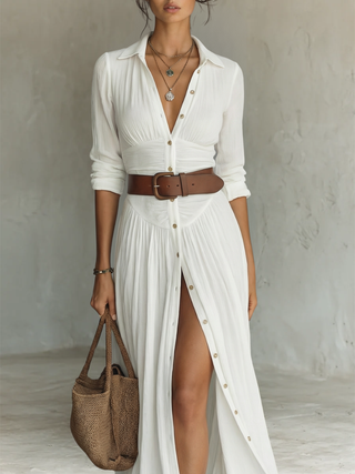 Olivia | Pleated Maxi Dress