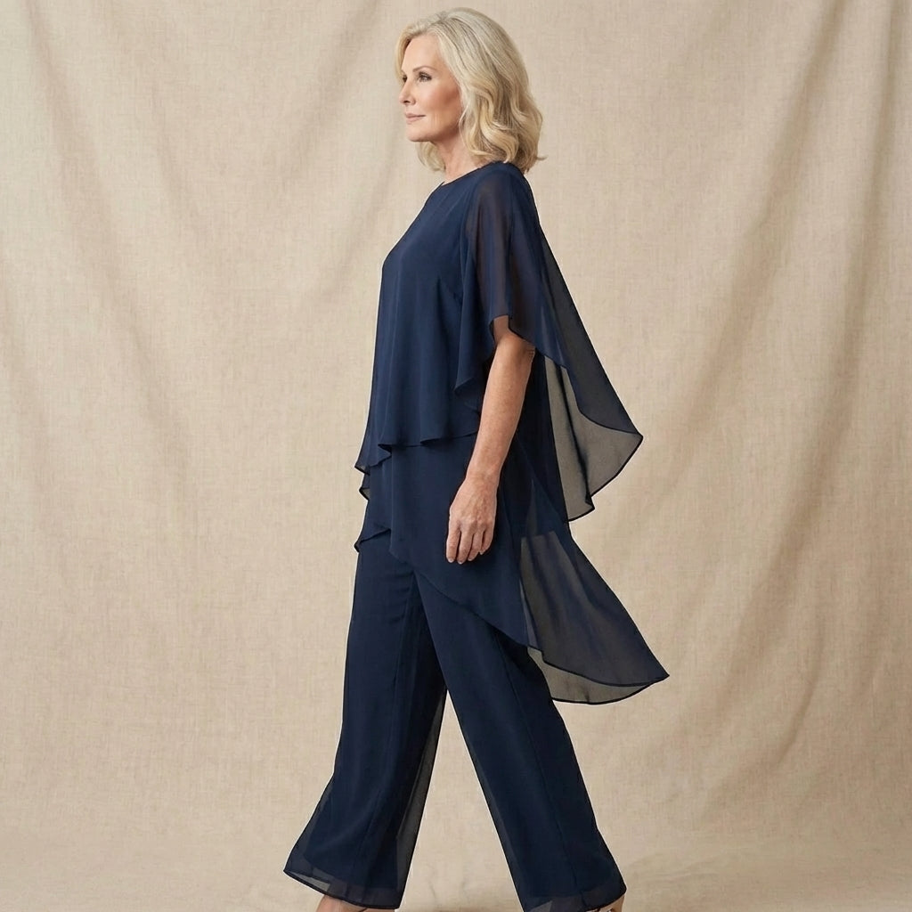 KIMMY | DRAPED TOP PALAZZO PANTS SET