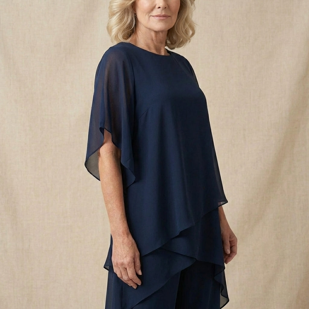 KIMMY | DRAPED TOP PALAZZO PANTS SET