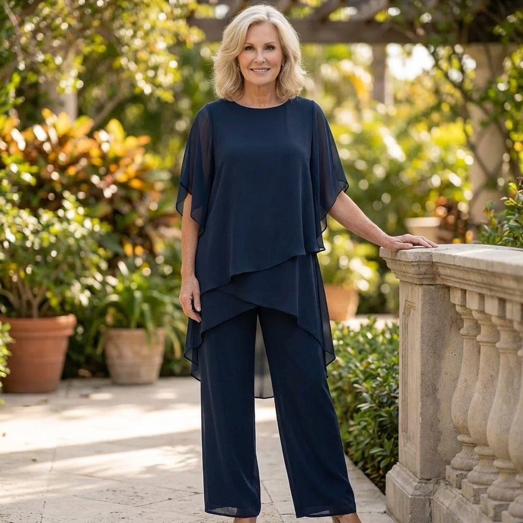 KIMMY | DRAPED TOP PALAZZO PANTS SET