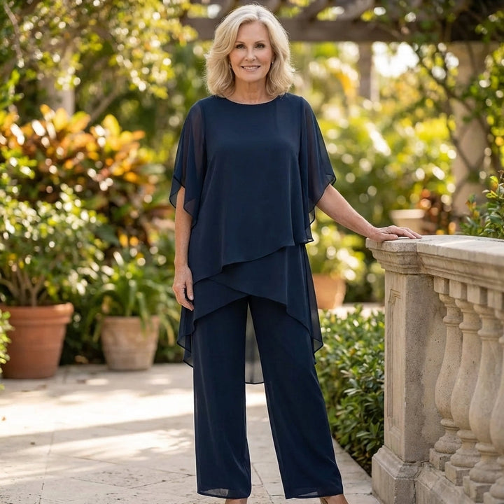KIMMY | DRAPED TOP PALAZZO PANTS SET