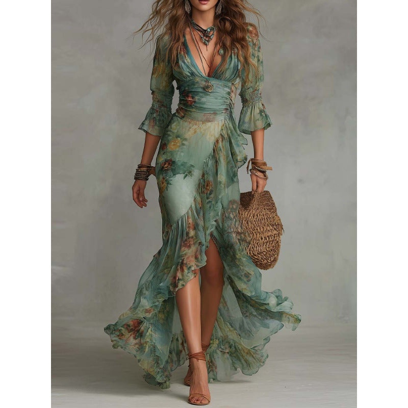 Celeste | Ruffle Wrap Dress