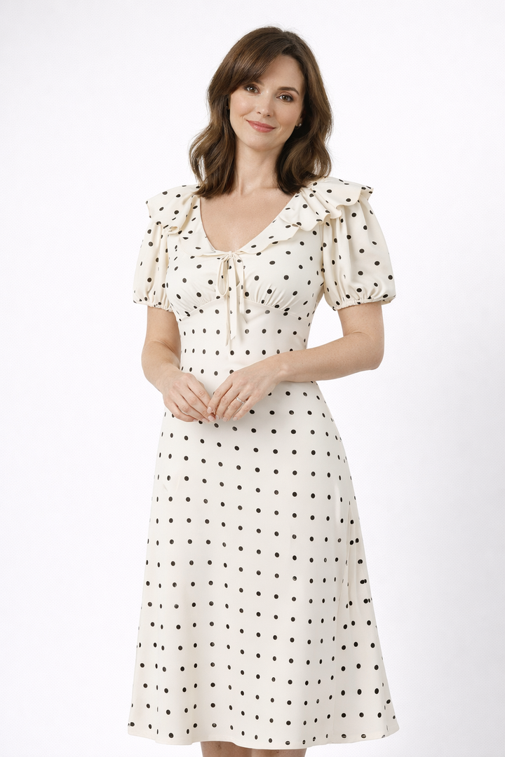 MIRELLA | DOTTED MIDI DRESS FOR WOMEN