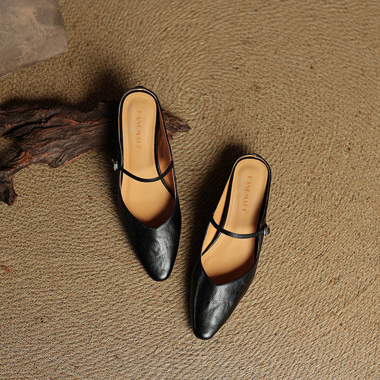 Orella Leather-Look Mules