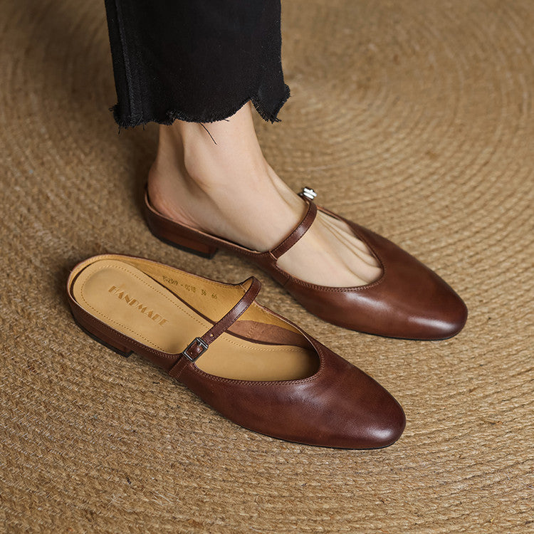 Merisa Leather-Look Mules