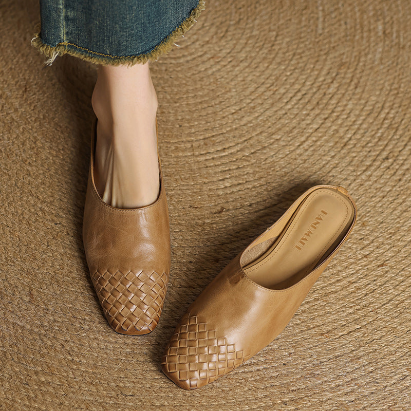 Dalvi Leather-Look Mules