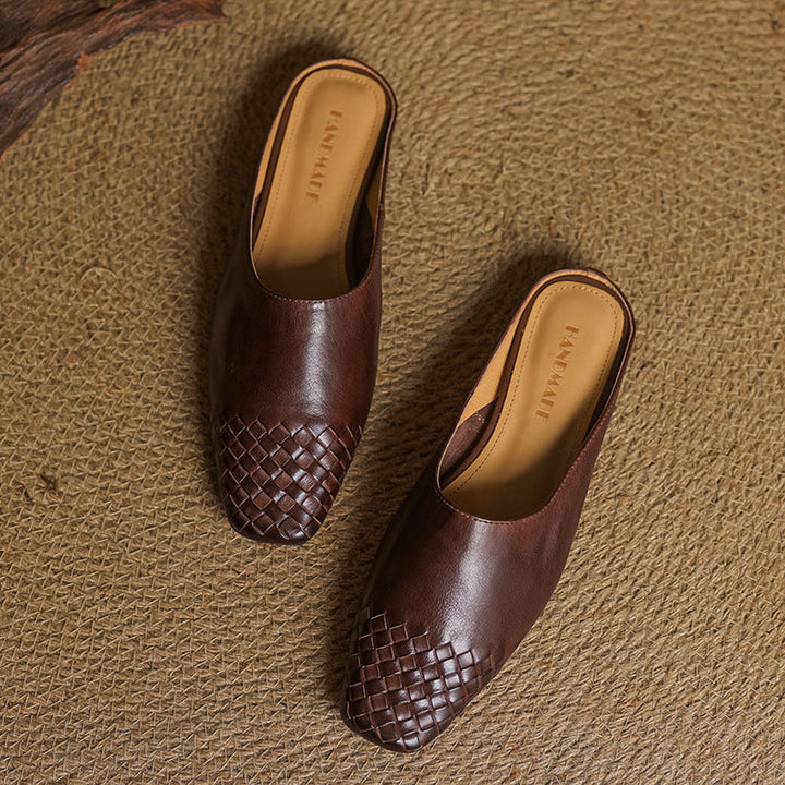 Dalvi Leather-Look Mules