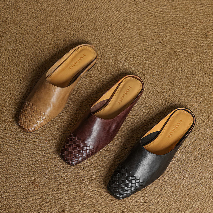 Dalvi Leather-Look Mules