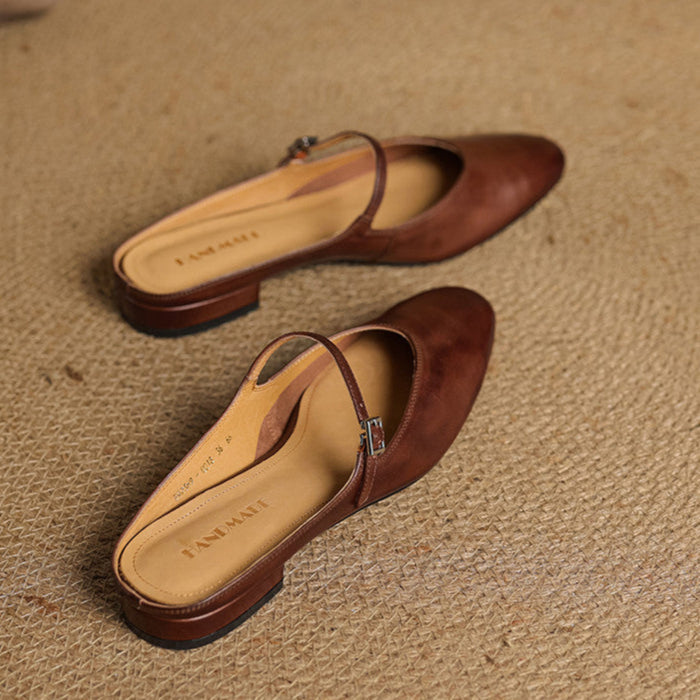 Merisa Leather-Look Mules