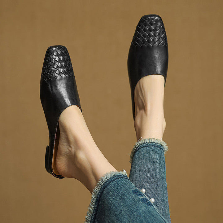Dalvi Leather-Look Mules