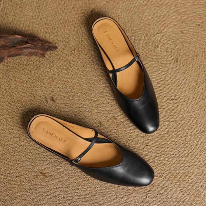 Merisa Leather-Look Mules